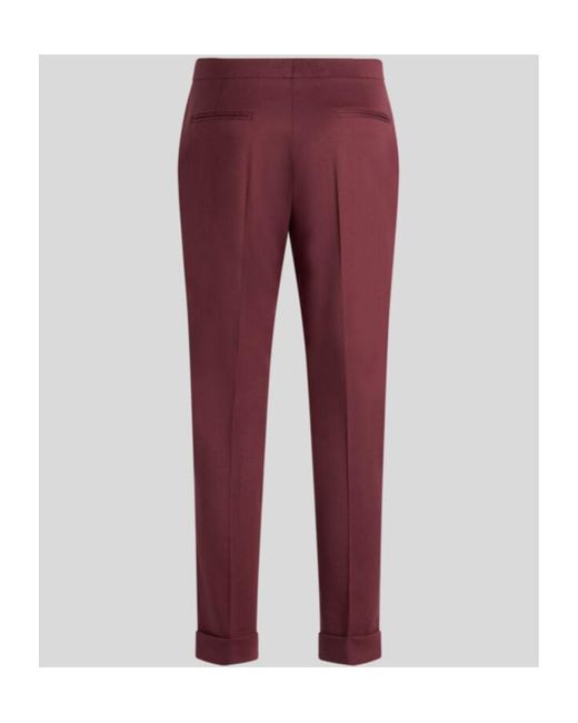 Etro Red Cropped Stretch Trousers