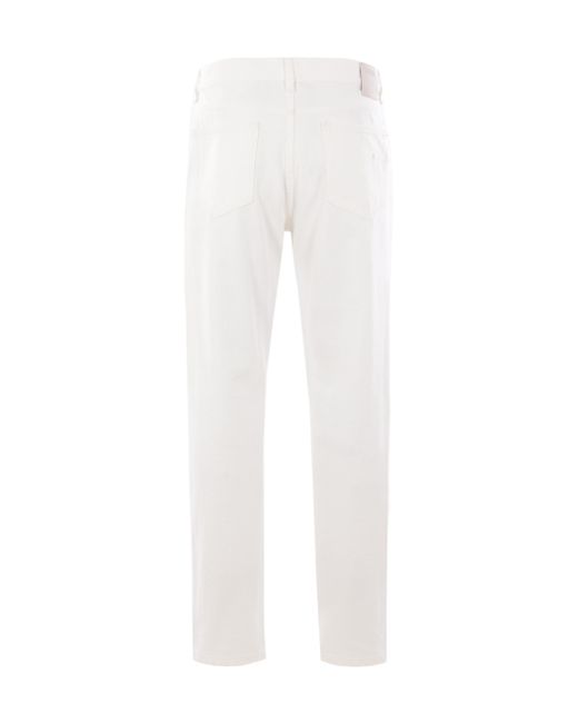 Zegna White Belt-Loop Jeans for men