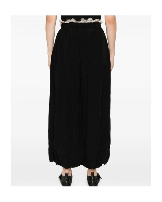 Sea Black Lace-Trimmed Trousers