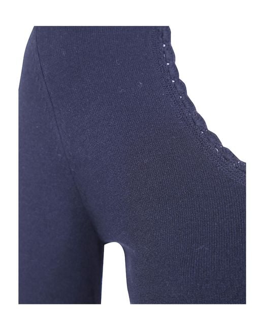 Twinset Blue Scalloped-Edge Knit Top