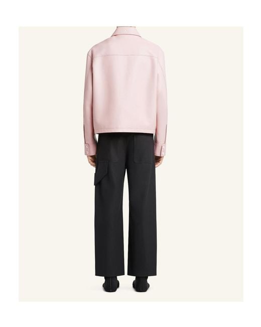 Courreges Pink Double-Pocket Leather Jacket for men