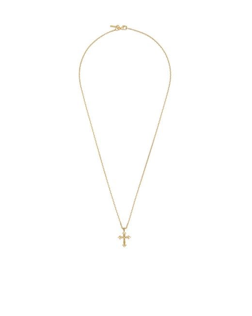 Emanuele Bicocchi White Cross-Pendant Necklace for men