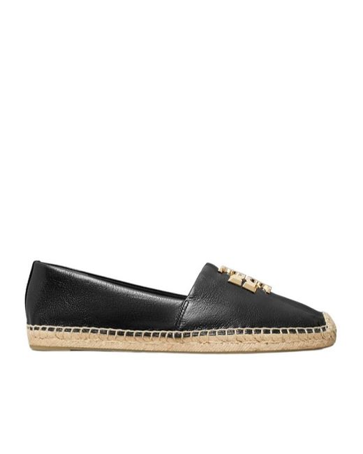 Tory Burch Black Eleanor Logo Plaque Espadrilles