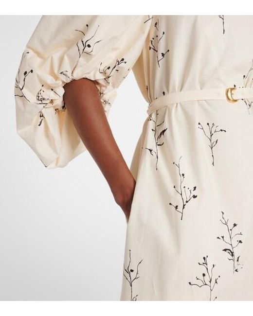 Altuzarra White Corrie Belted Floral Cotton Midi Dress