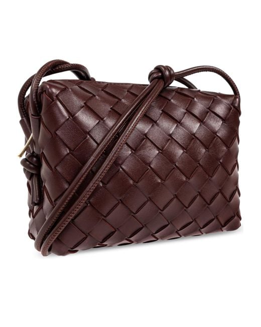 Bottega Veneta Brown Mini Loop Knitted Shoulder Bag