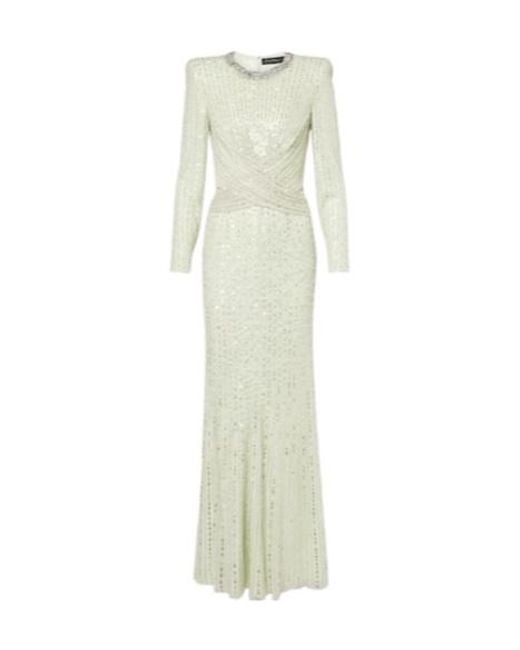 Jenny Packham White Macelline Sequined Gown