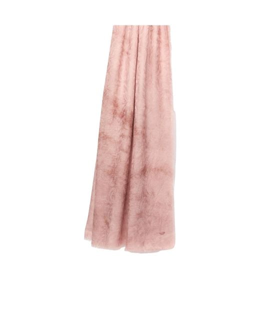 Weekend by Maxmara Pink Butterfly Logo Embroidered Scarf