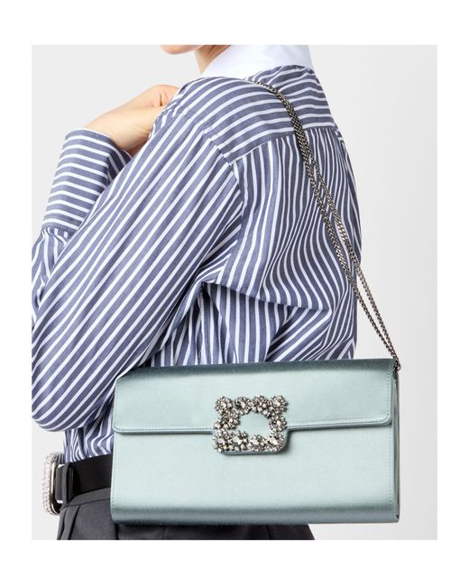 Roger Vivier Gray Efflorescence Clutch