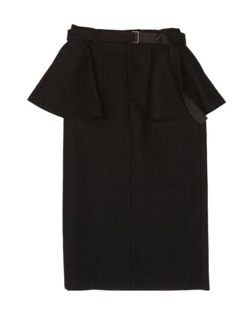 Sacai Black Belted Skirt