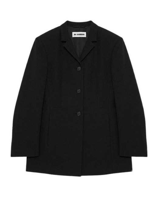 Jil Sander Black Single-Breasted Casual Jacket