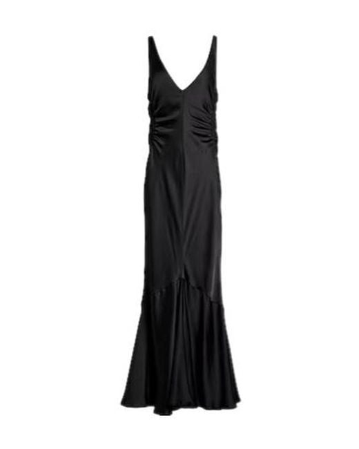 Sportmax Black Simple Satin Camisole Dress