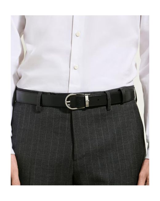 Montblanc Black Horseshoe 30 Mm Reversible Belt for men