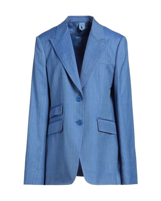 Max Mara Blue Single Breasted Blazers