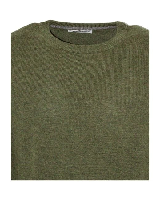 Kangra Cashmere Green Kangra Crew Neck Slim Fit Sweater for men