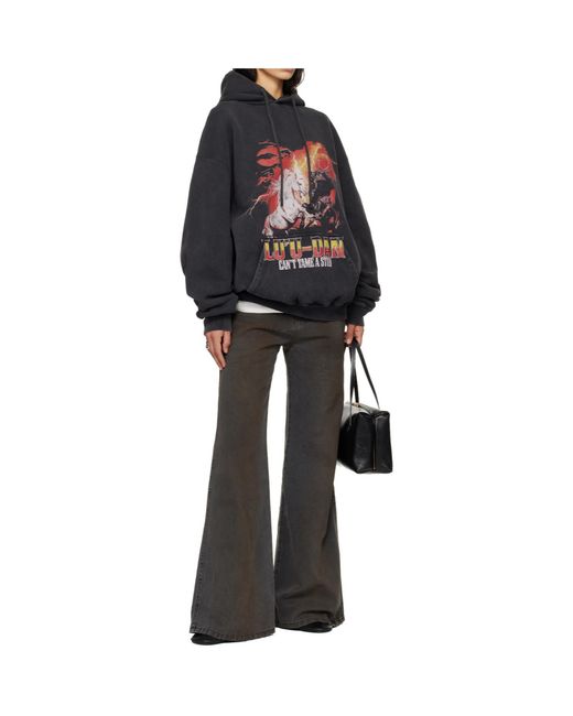 Lu'u Dan Gray Horse Year Series Long-Sleeved Oversized Hoodie for men