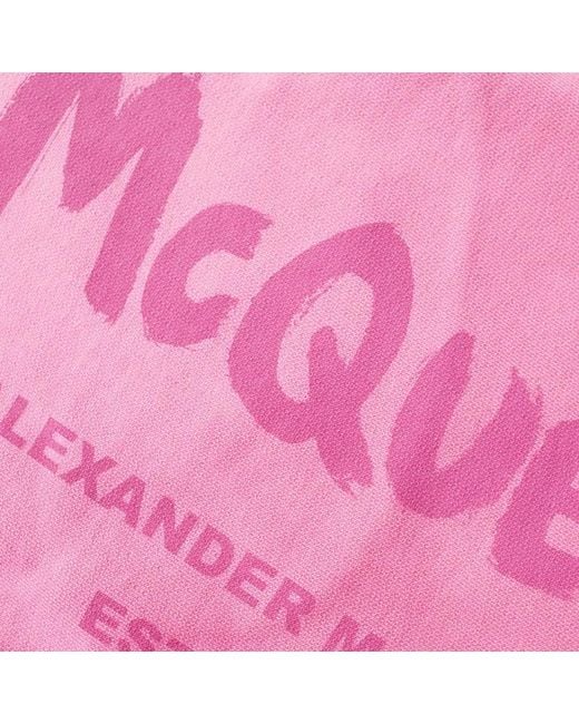 McQueen Pink Logo Printed Shorts for men