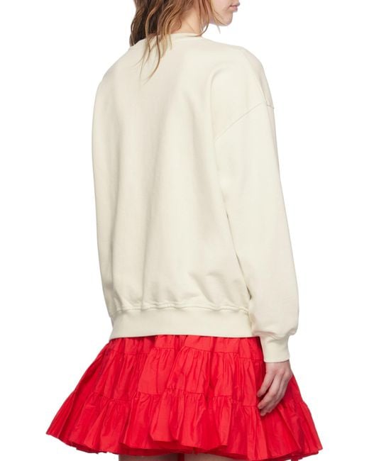 Ganni White "Have A Nice Day" Sweatshirt