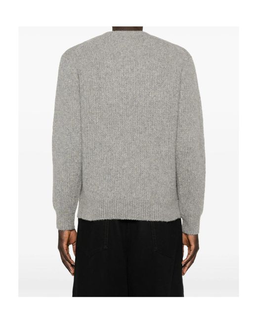 sunflower Gray Crew Neck Long-Sleeved Sweater for men