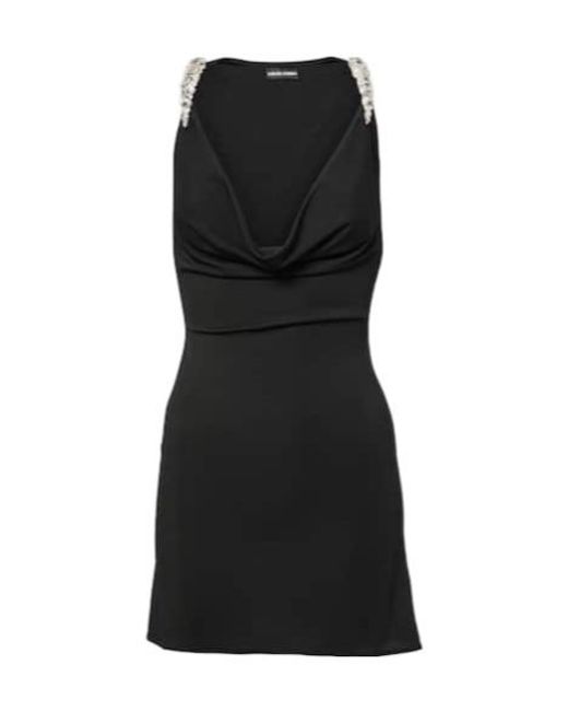 David Koma Black Crystal-Embellished Minidress