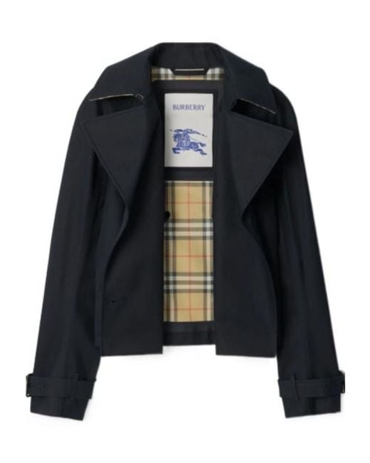 Burberry Black Double Breasted Trench Jacket