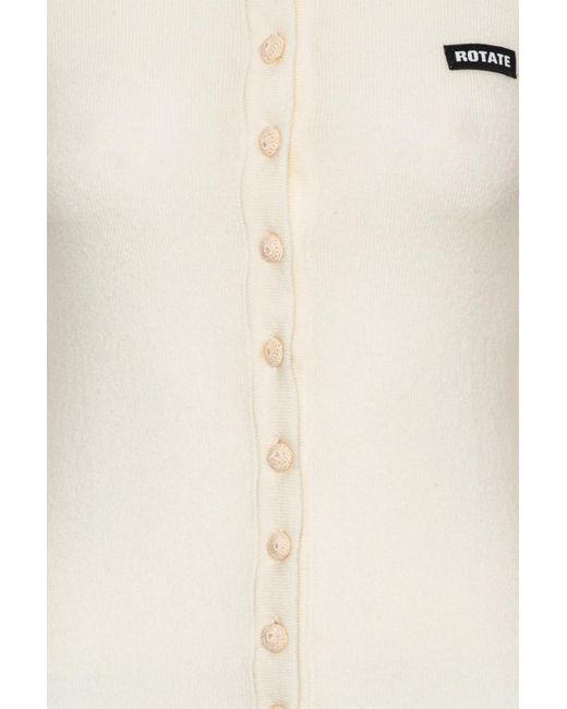 ROTATE BIRGER CHRISTENSEN White Knitted Polo Top
