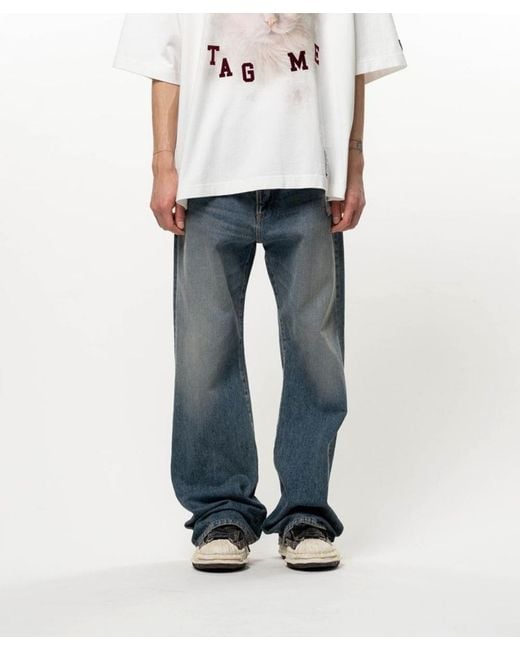 Maison Mihara Yasuhiro Blue Flared Denim Pants for men