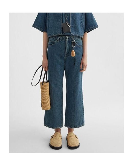 Jil Sander Blue Flared Cropped Jeans