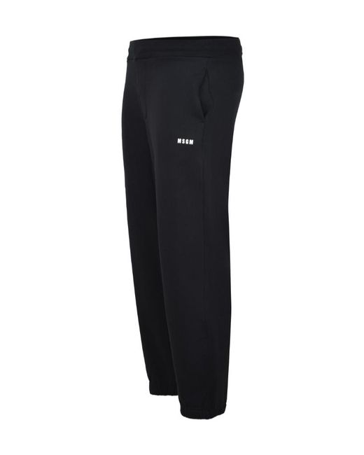 MSGM Black Logo-Printed Elasticated Waistband Track Pants for men