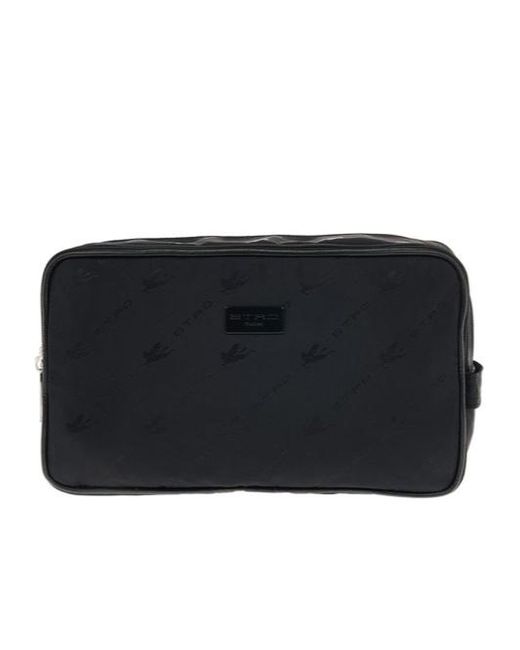 Etro Black Zipper Clutch