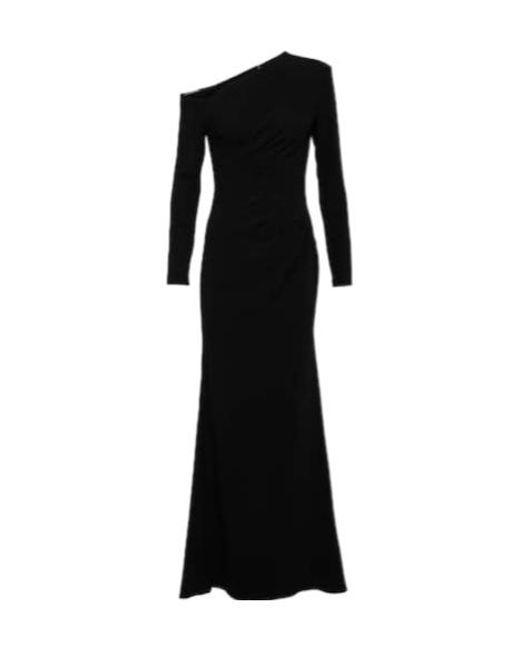 Roland Mouret Black Asymmetric Cady Gown