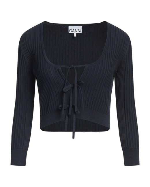 Ganni Blue Lightweight Knit Top