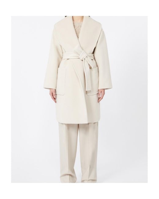 Max Mara White Studio Cloruro Tie-Waisted Coat