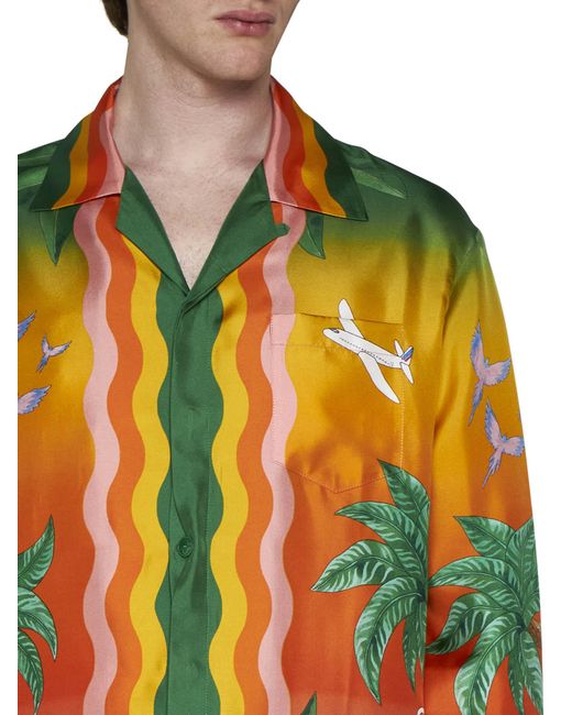 Casablanca Yellow Tennis Club Graphic Printed Shirt for men