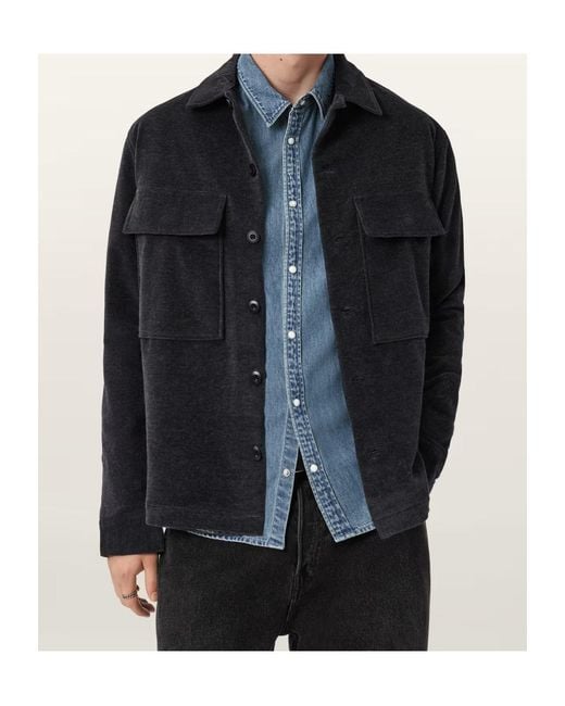 AllSaints Blue Hawker Corduroy Jacket for men