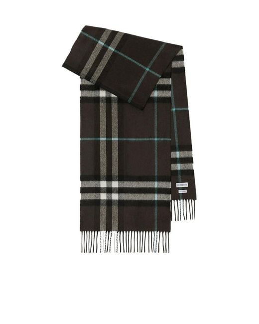 Burberry Black Checked Fringed-Edge Scarf for men