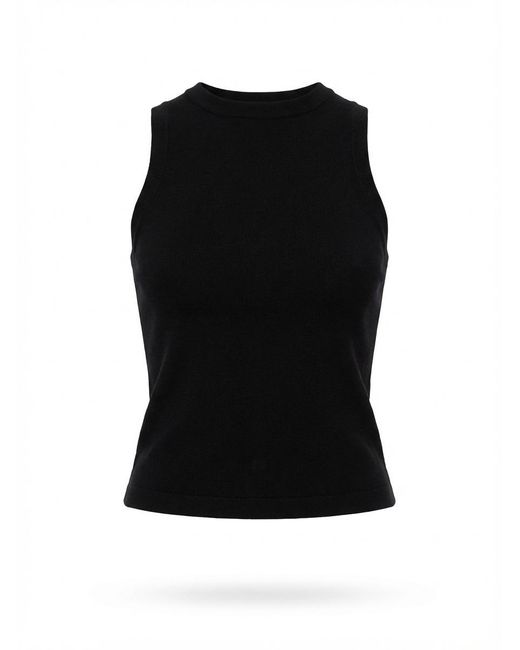 AYA MUSE Black Plain Weave Knitted High-Neck Pullover