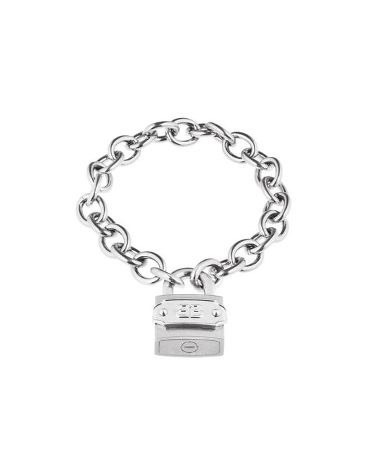 Balenciaga Metallic Bb Padlock Bracelet