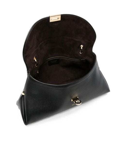 Ferragamo Black Flap Shoulder Bag