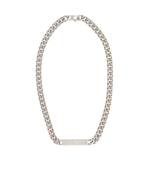 MM6 by Maison Margiela Metallic Logo-Debossed Chain-Linked Necklace