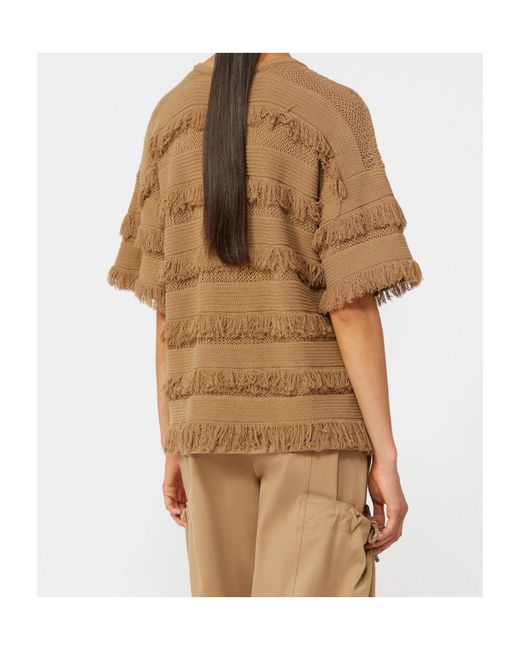 Max Mara Natural Fringe-Details T-Shirt