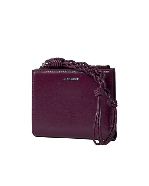 Jil Sander Purple Logo Printed Zipped Wallet