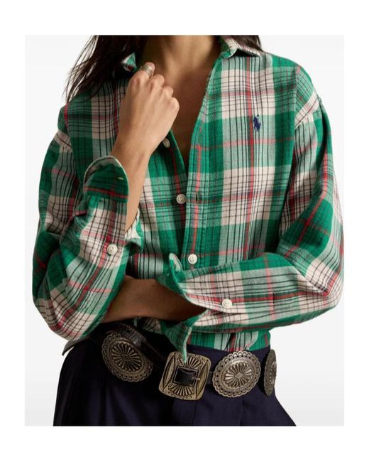 Polo Ralph Lauren Green Plaid-Pattern Shirt