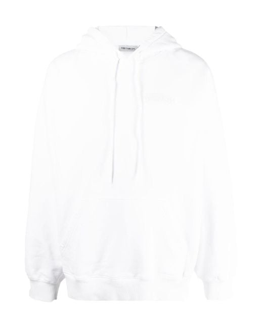Carhartt White Babybrush Duck Drawstring Hoodie for men