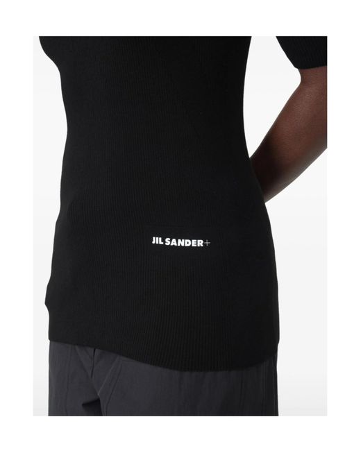 Jil Sander Black Ribbed Short-Sleeve T-Shirt