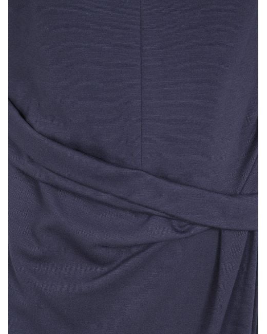 Giorgio Armani Blue Midi Turtle Neck Dress