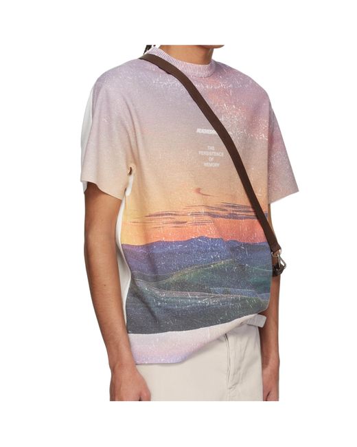 Adererror Blue Round Neck Short Sleeve T-Shirt for men