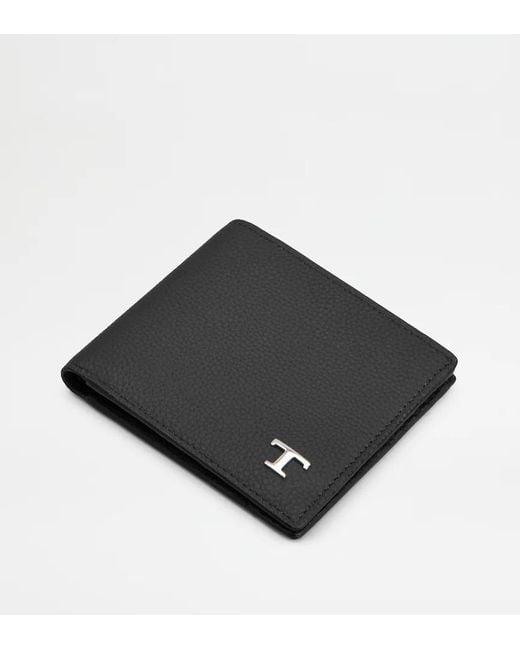 Tod's Black T Timeless Pebbled-Leather Wallet for men