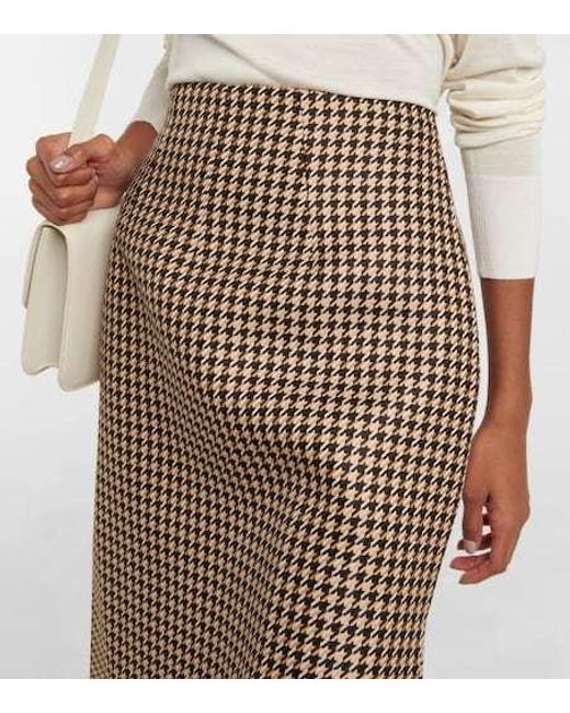 Emilia Wickstead Natural Noah Houndstooth Pencil Skirt