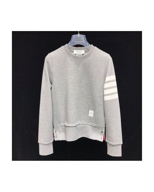 Thom Browne Gray 4-Bar Crewneck Sweatshirt