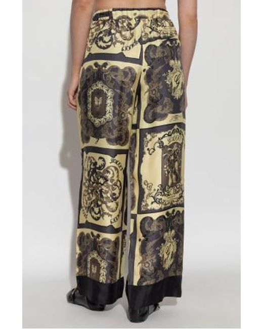 Ganni Brown Patterned Drawstring Trousers